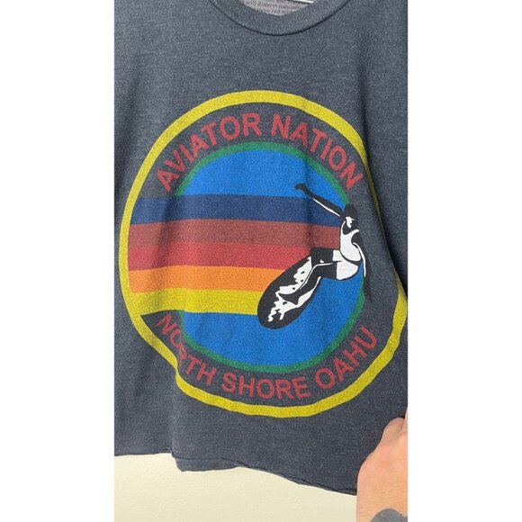 AVIATOR NATION NORTH SHORE OAHU CROPPED T-SHIRT XS - Picture 4 of 6